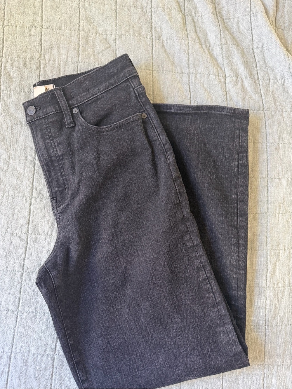MADEWELL Women’s Black Perfect Vintage Wide-Leg Jeans